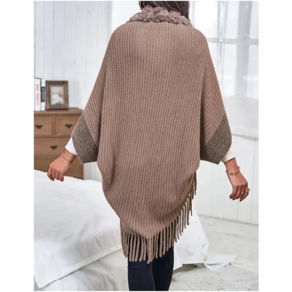 016 Cozy Vegan Fur Fringe Cardigan - Picture 10 of 10